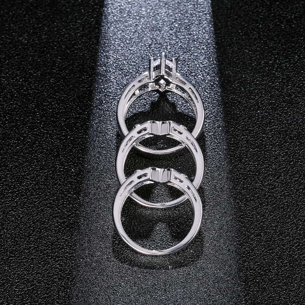 European and American Couples Combination Engagement Rings