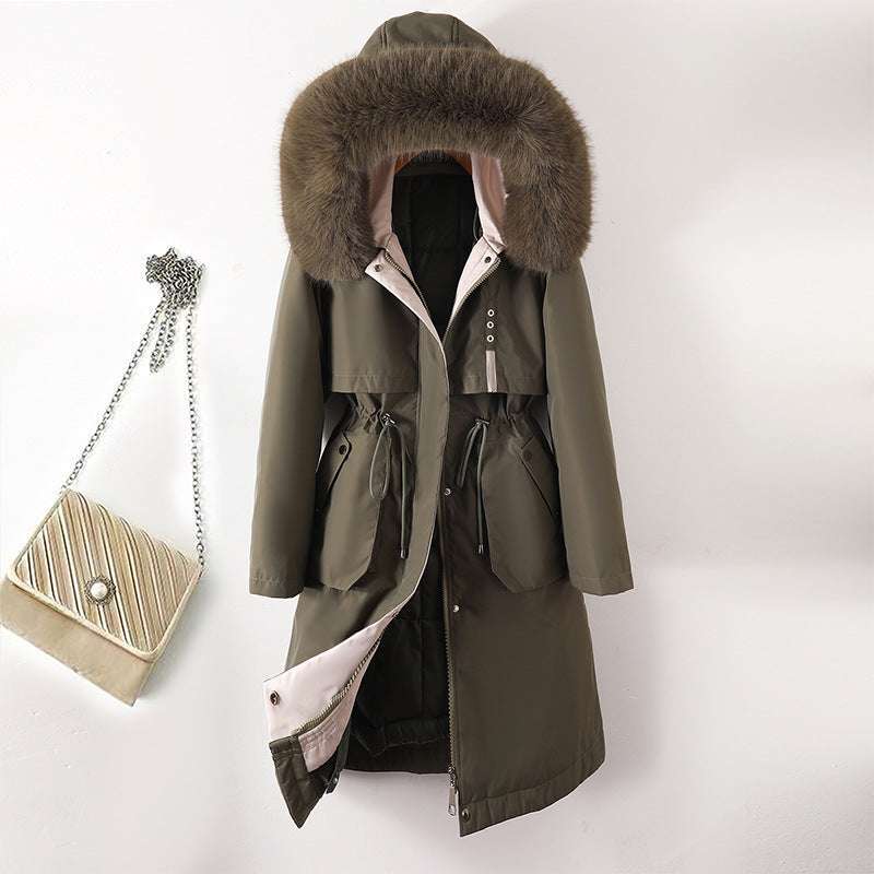 Fashionable Women's Cotton-Padded Mid-Length Coat