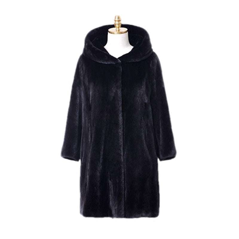 Womens black fur coat