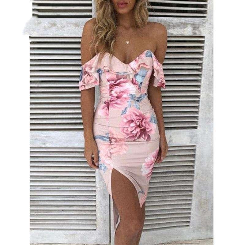 Floral Bandage Off shoulder Dress