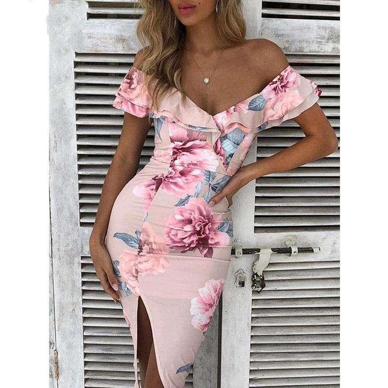 Floral Bandage Off shoulder Dress