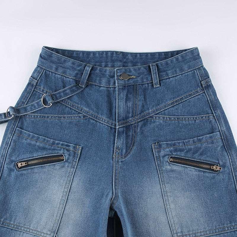 Heavy Zipper Cargo Jeans