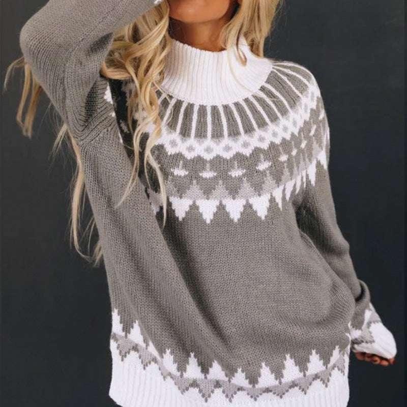 High Neck patterned Sweater