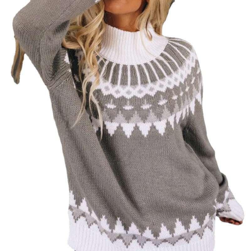 High Neck patterned Sweater