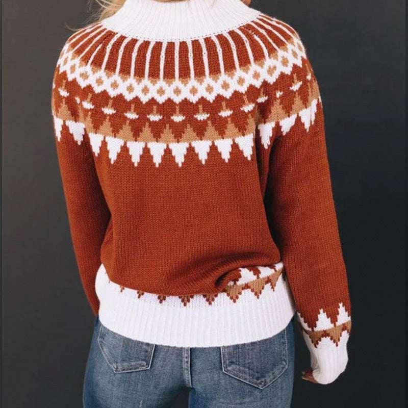 High Neck patterned Sweater