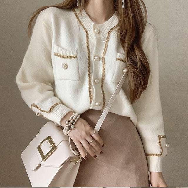 Knitted Sweater Cardigan with Buttons