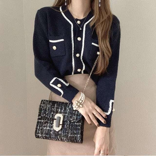 Knitted Sweater Cardigan with Buttons