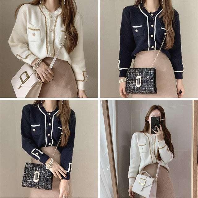 Knitted Sweater Cardigan with Buttons