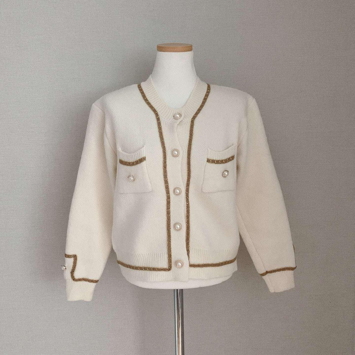 Knitted Sweater Cardigan with Buttons