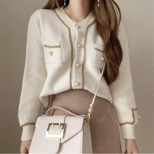 Knitted Sweater Cardigan with Buttons