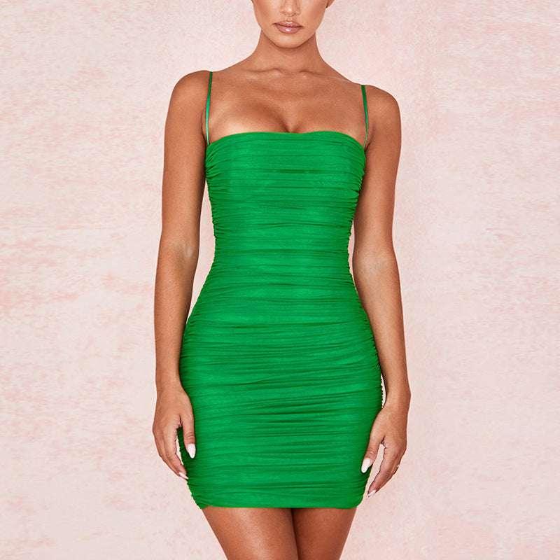 Spaghetti Strap Sash Party Dress