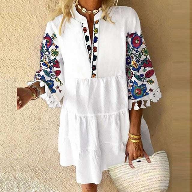 Women’s Stylish Vintage Floral Dress