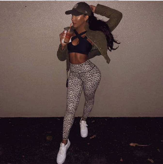 Womens Leopard printed leggings-Yoga Pants