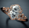 Elegant 14k Gold-Studded Topaz Ring in 925 Silver