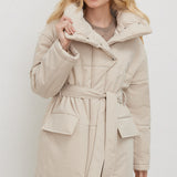 Women's Elegant Cotton Jacket with Standing Collar