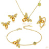 925 Silver Jewelry Set with Natural Citrine and Peridot Gemstones