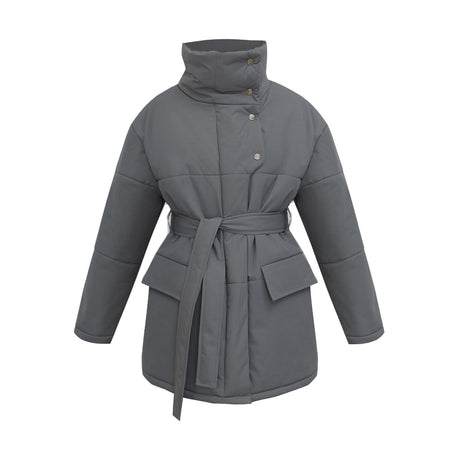 Women's Elegant Cotton Jacket with Standing Collar