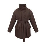 Women's Elegant Cotton Jacket with Standing Collar