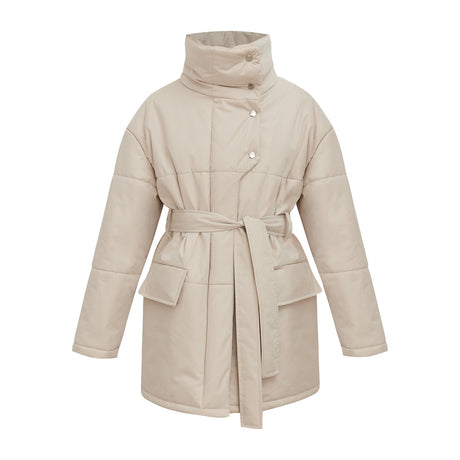 Women's Elegant Cotton Jacket with Standing Collar