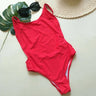 Solid Colour One-Piece Swimsuit for Summer