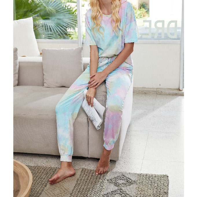 Tie Dye Print One Piece Pajamas