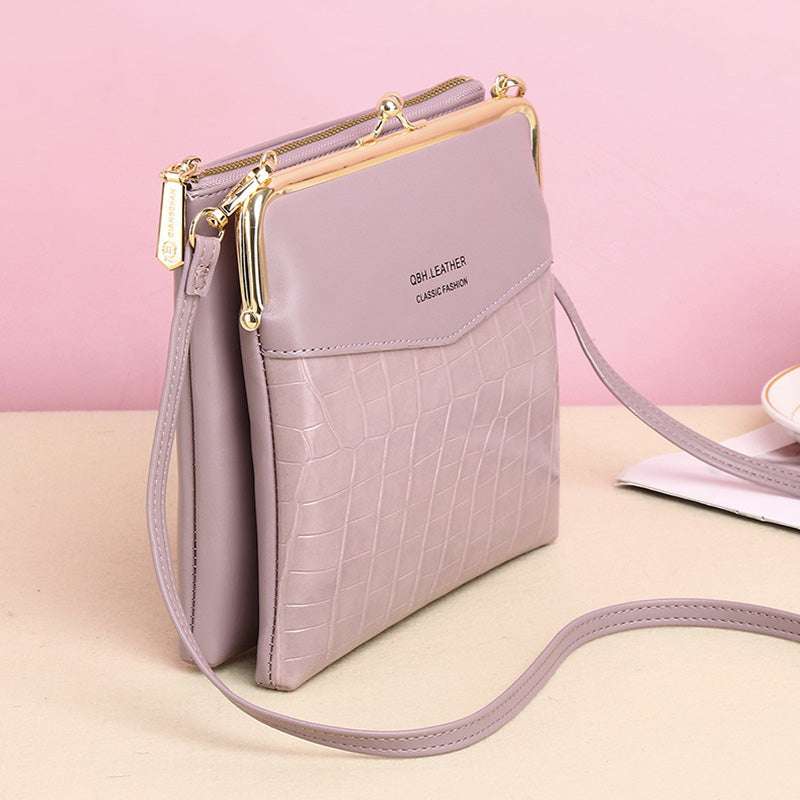 Alligator Pattern Lock Shoulder Bag for Women