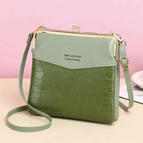 Alligator Pattern Lock Shoulder Bag for Women