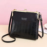 Alligator Pattern Lock Shoulder Bag for Women