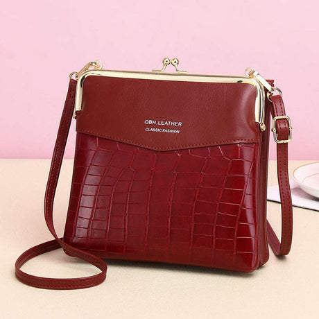 Alligator Pattern Lock Shoulder Bag for Women