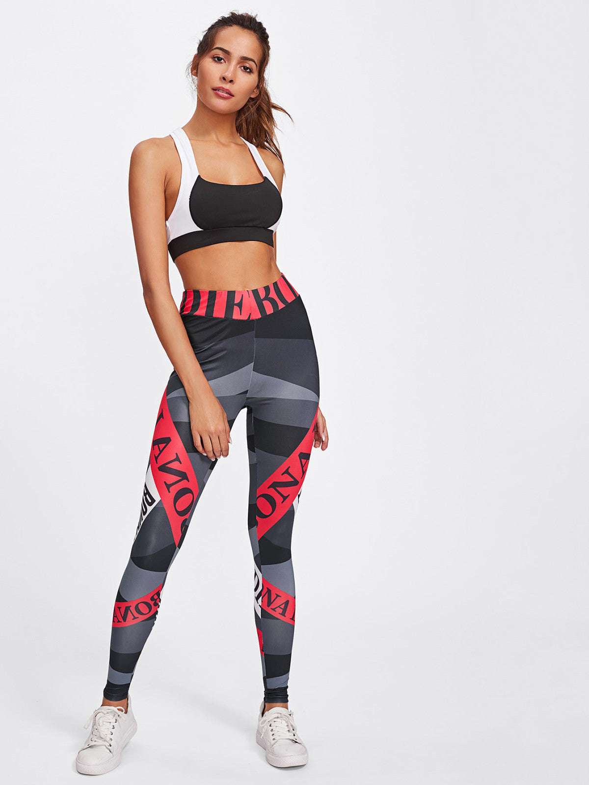 Alphabet print yoga leggings