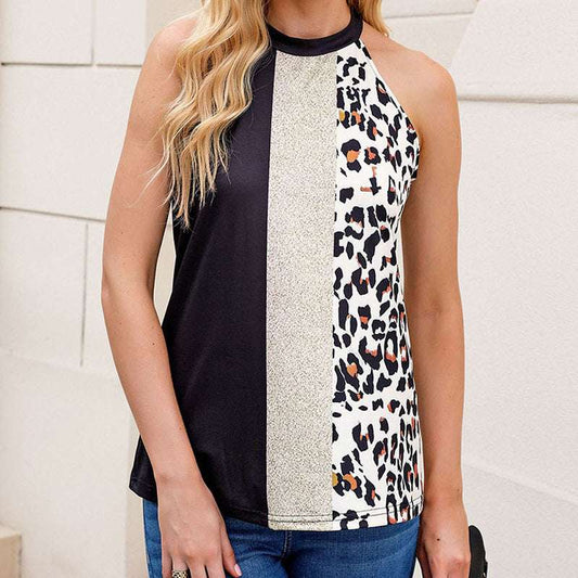 American Style Summer Leopard Print Multicolor Vest