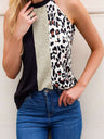 American Style Summer Leopard Print Multicolor Vest