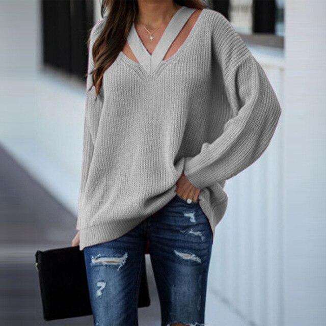 Autumn and winter solid knitwear