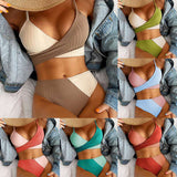 Patchwork Bikini with High-Waist and Cheeky Bottom Swimsuit