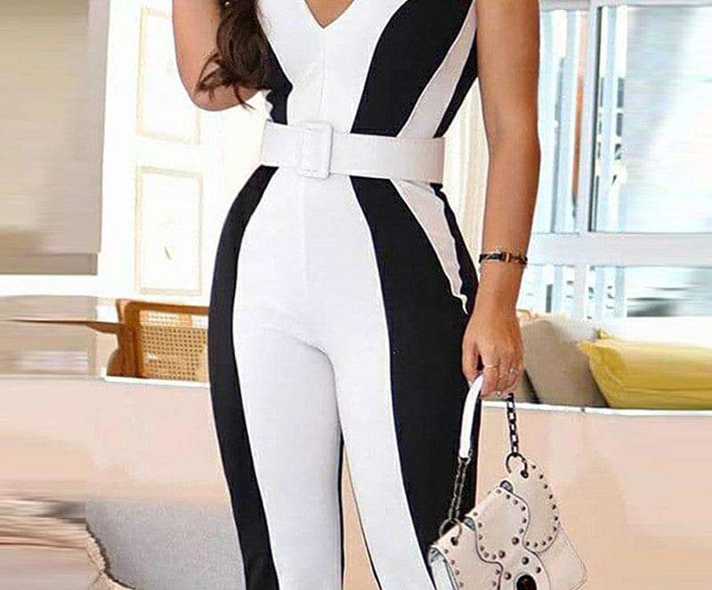 Monochrome Slim Fit Jumpsuit