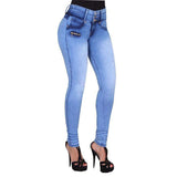 Blue Zipper Closure Denim Jeans