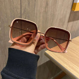 Bold Brown Retro Square Frame Sunglasses