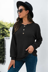 Button-Up Ribbed Knit Top