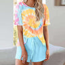 Trendy Tie Dye Short Sleeve Pajama Set