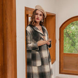 Checked Plaid Long Coat