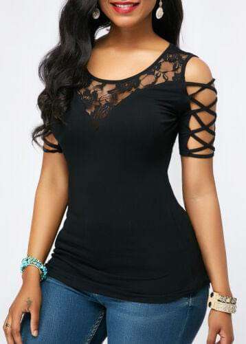 Elegant Lace Sleeve Chemise Top