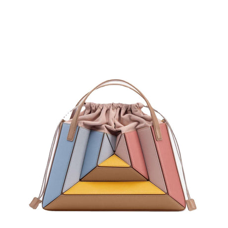 Color Contrast Patchwork Drawstring Handbag for Women