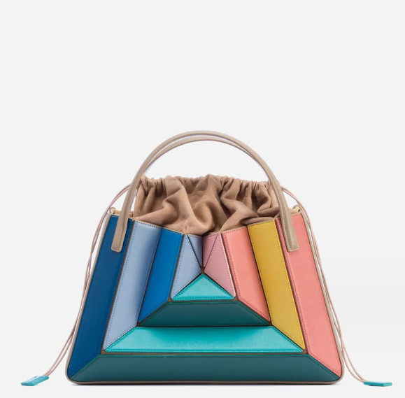 Color Contrast Patchwork Drawstring Handbag for Women