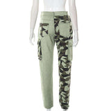 Colorblock Slim Fit Camo Jeans for Women