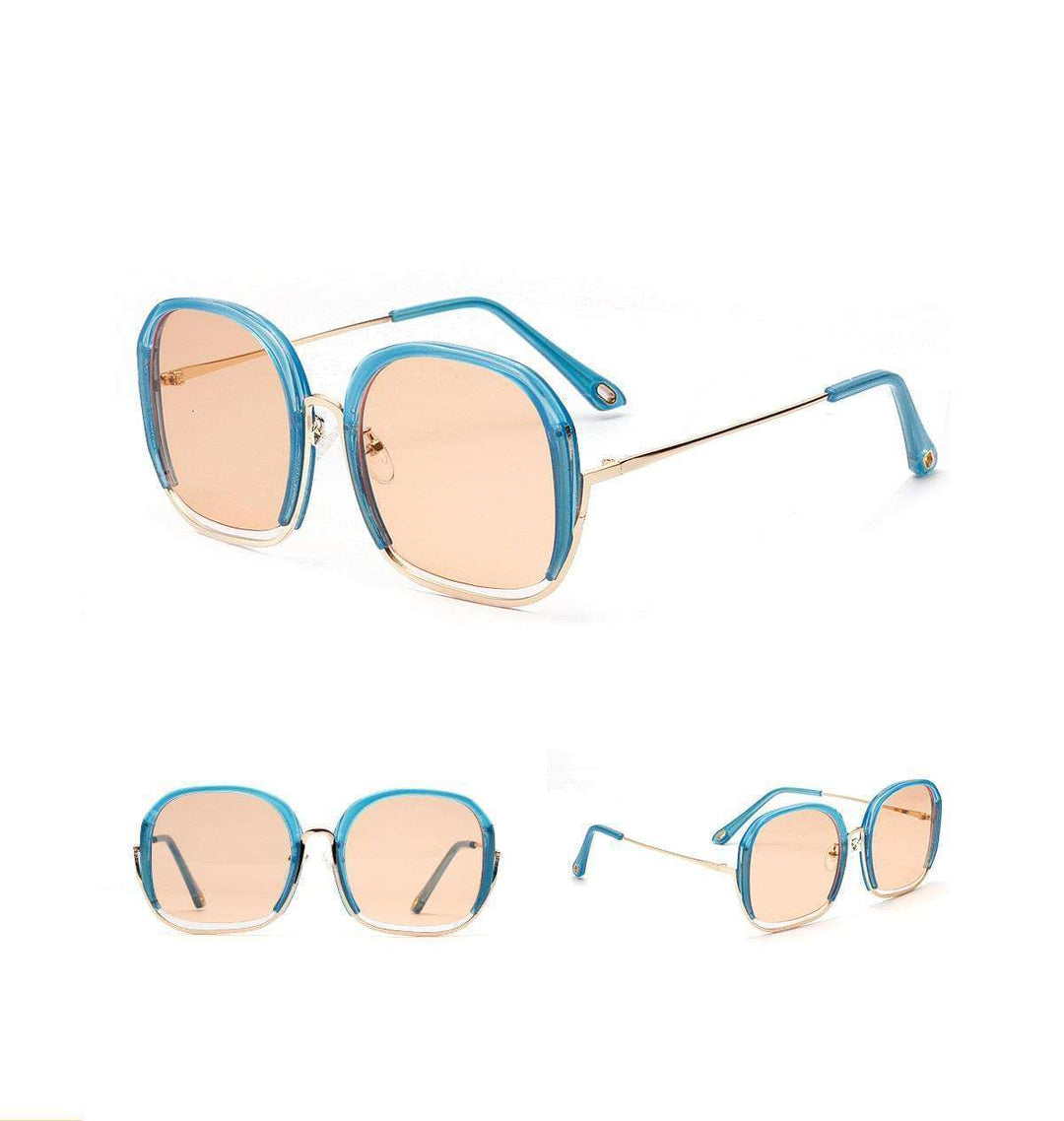 Colourful Fashionable Large Half Frame Sunglasses