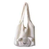 Cozy Plush Cartoon Bear Shoulder Bag for Women