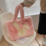 Cute Cartoon Rabbit Ears Plush Shoulder Bag