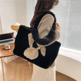 Cute Cartoon Rabbit Ears Plush Shoulder Bag