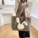 Cute Cartoon Rabbit Ears Plush Shoulder Bag