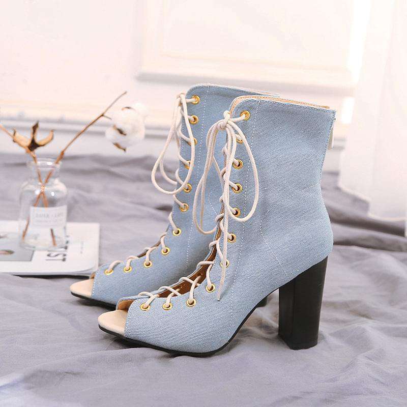 Denim High Heels